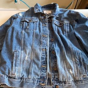 Plus sized oversized jean jacket